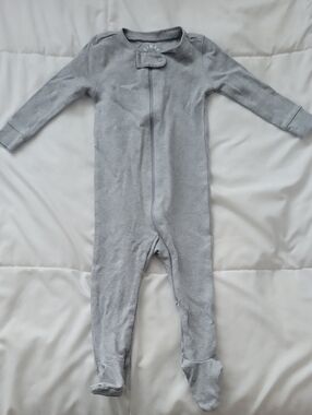 Primark Grey Footed One-Piece Zipper Pajama